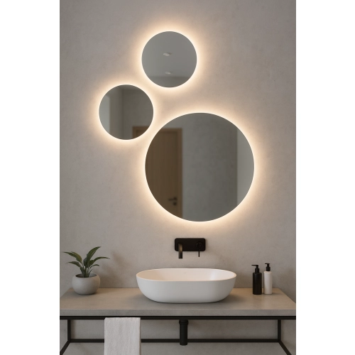 Zestaw trzech okrągłych luster z podświetleniem - TRES LED